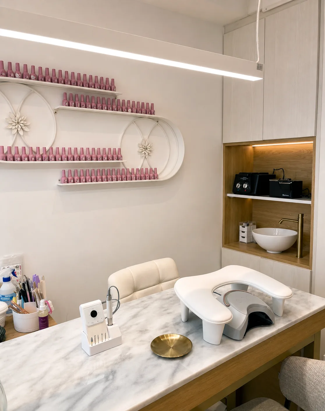 Nail station at Goddess Lounge