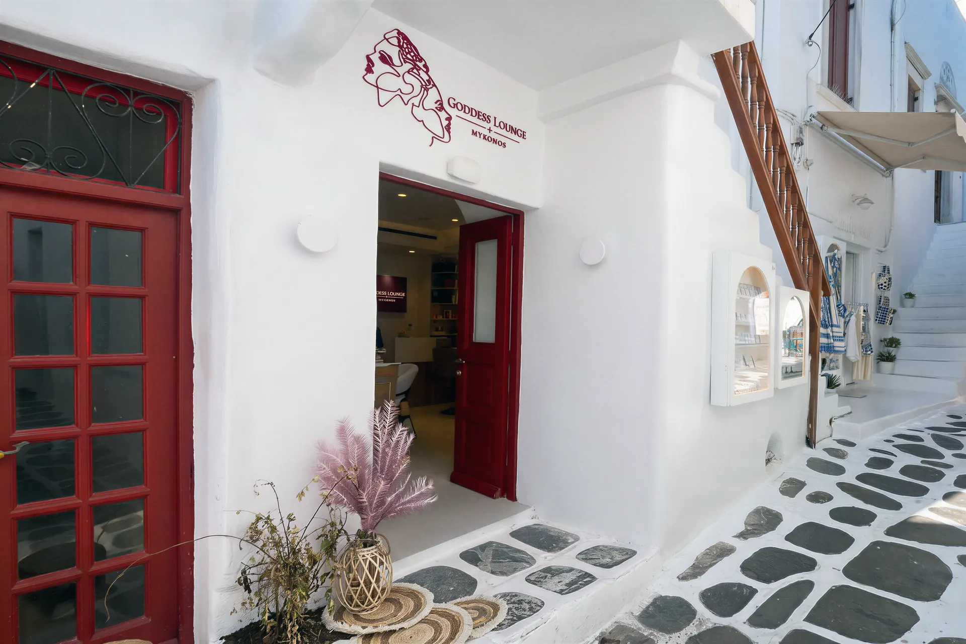 The Goddess Lounge storefront in Mykonos Town